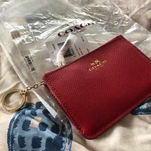 Coach Key pouch Red NWT